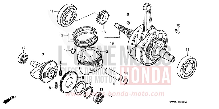 VILEBREQUIN/PISTON de Dominator 250 CHECKER BLACK METALLIC (NH217K) 1988